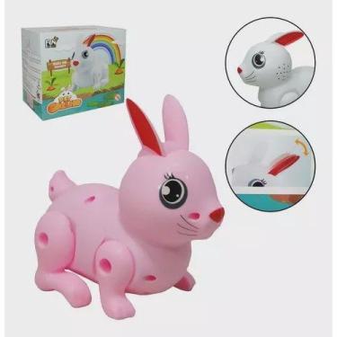 Imagem de Coelhinho Musical De Brinquedo Pula E Anda Com Luz Rosa - toys