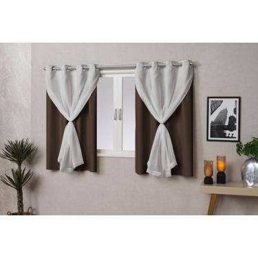 Imagem de Cortina Blackout PVC (plástico) com VOIL e Argola para Sala ou Quarto 