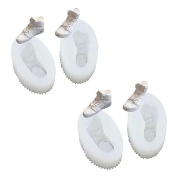 Imagem de 2 peças estilo tênis molde de silicone epóxi fondant ferramentas de decoração de bolo moldes de cozinha para assar