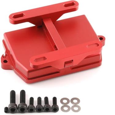 Imagem de RC Receiver Box ESC Bracket Mount Support Aluminum Upgrade Parts for TRAXXAS 1/5 X-MAXX 6S, 1/5 X-MAXX 8S, 1/6 4WD XRT 8S Monster Truck RC Car, (Red) DX- DTZ- R