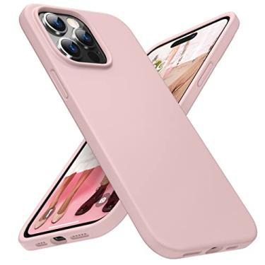 Imagem de DTTO Capa para iPhone 14 Pro, capa protetora fina de silicone líquido à prova de choque [proteção aprimorada para câmera e tela] com almofada de grade favo de mel para iPhone 14 Pro 6,1 polegadas 2022, areia rosa