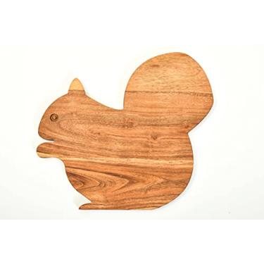 Imagem de Affinity Decor Tábua de corte de cozinha de madeira de acácia orgânica para bloco de açougueiro, queijo e legumes, frutas, salada, presente de Natal de Halloween (tábua de esquilos 28 cm C x 30 cm L)