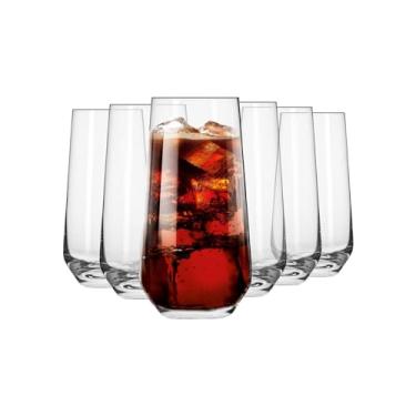 Imagem de Krosno Copo alto de água, suco, copos para beber, conjunto com 6, 479 ml, coleção Splendour, copo de cristal Highball e Tumbler, pode ser lavado na lava-louças, feito na Europa