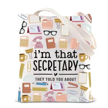 Imagem de KUIYAI Sacola de agradecimento de secretário escolar presente assistente de administração presente pessoal de escritório bolsa de lona elevadora de secretária, Secretaryabout Totes, 13.78 inches