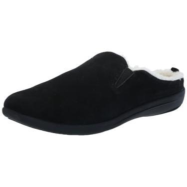 Imagem de REVITALIGN Pantufa masculina de camurça Dundee, Preto, 38