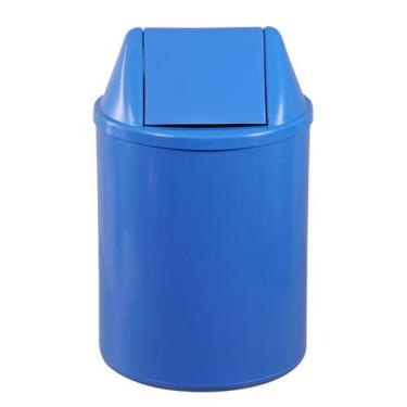 Imagem de Lixeira Plástica Com Tampa Vai-vem 12L - JSN, Azul