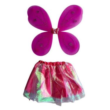 Imagem de Fantasia Infantil Borboleta Fada Saia + Asa 4 a 7 anos - Q Festa