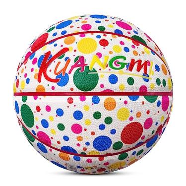 Imagem de Kuangmi Bola de basquete hip-hop, tamanho oficial padrão 7 75 cm, bola de cesta de rua interna e externa, bolinhas
