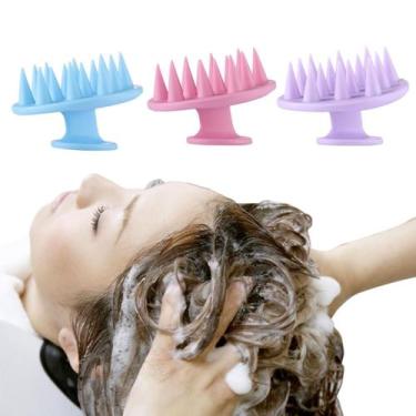 Imagem de Escova Massageadora De Couro Cabeludo Pente De Silicone - Escova Massa