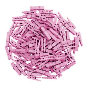Imagem de Mini Pregador de Madeira - 50 unidades - Extra Festas, Rosa