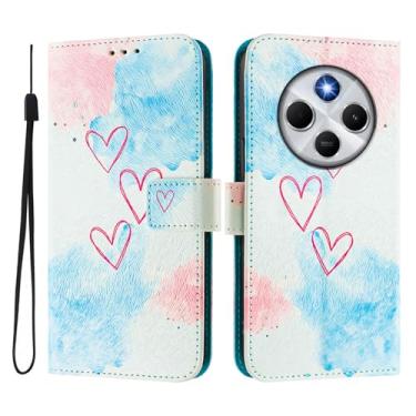 Imagem de Capa carteira para Xiaomi Poco C75, 3 compartimentos para cartão, 1 compartimento para dinheiro, capa flip de couro PU com padrão fofo, capa com fivela magnética à prova de choque, compatível com sem