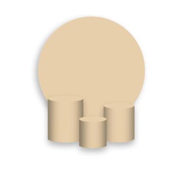 Imagem de Painel De Festa Redondo 1,50x1,50 + Trio De Capas Cilindro - Cor Liso 