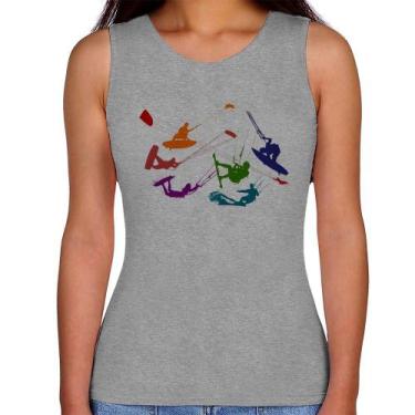 Imagem de Regata Feminina Kite Surf Freestyle - Foca na Moda, Cinza, M