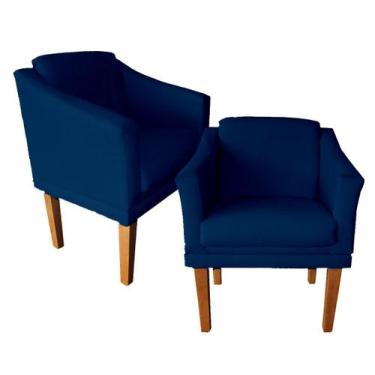 Imagem de Kit 2 Cadeiras Estofadas Gran Fael Para Recepção Empresa - Suede - Sv 