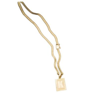 Imagem de Colar Grumet 3mm Banhado 18k inicial com a Letra K - A.R Variedades MT