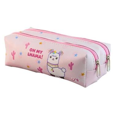 Imagem de Estojo Escolar Infantil Feminino Duplo 2 Divisórias Estampado - Look, 