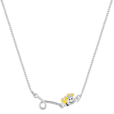 Imagem de Colar Prata Abelhinha com Resina 37cm - Convex