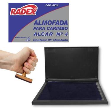 Imagem de Almofada de Carimbo Grande N4 Azul 16,8 x 9,8cm - Radex