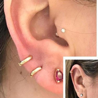 Imagem de Piercing 1 Peça Argola Tradicional Segundo Furo Bebe Criança Fecho Cli