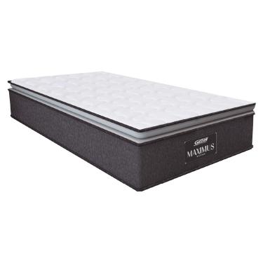 Imagem de Colchão Solteiro Molas Ensacadas Pillow Top Maximus 88x188x28cm Cinza/Branco Gazin