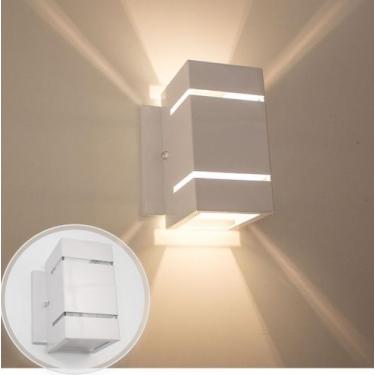 Imagem de Arandela 2 fachos e frisos em alumínio branca + LED G9 5w 3000k st419 