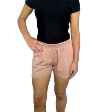 Imagem de Short Feminino Curto Soltinho Elástico Liso Canelado Pp ao Plus Size -