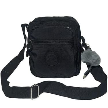 Imagem de Bolsa Feminina Tiracolo Transversal C/ Chaveiro Pompom - Chalex, Preto