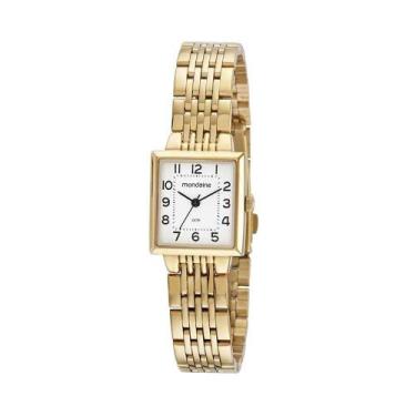 Imagem de Relogio Mondaine Feminino Ref: 32378lpmvde1 Retangular Dourado