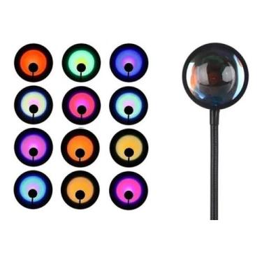 Imagem de Luminaria Por Do Sol Luz Projetor Led Sunset Foto Golderhour - BC BORA