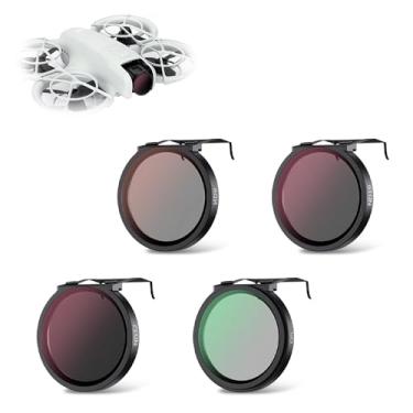 Imagem de JJC Kit de filtro ND para drone DJI NEO, pacote com 4 filtros (ND8 ND16 ND32 CPL) com moldura de alumínio ultraleve