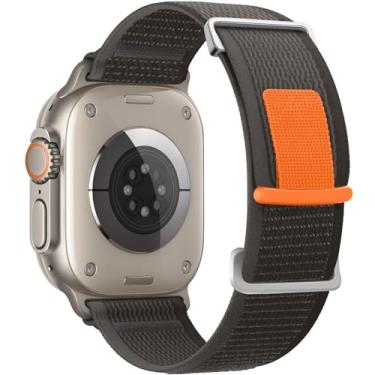 Imagem de Pulseira feminina de nylon Trail Loop – compatível com Apple Watch Ultra 2/Ultra de 49 mm, 45 mm e 44 mm, pulseira esportiva de trama elástica trançada para iWatch Ultra 2, iWatch Ultra série 10 de 46