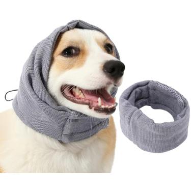 Imagem de AOOLMOL Protetores de ouvido para cães, proteção contra ruído e alívio da ansiedade – capas de ouvido confortáveis e versáteis para cães – cinza, círculo M-Head (13,7 pol. 48 cm),