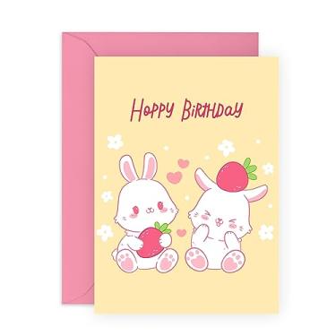 Imagem de CENTRAL 23 Cartão de aniversário irmão irmã - coelho morango - cartões de aniversário homens mulheres - cartões de aniversário - filho filha - cartões de aniversário pai mãe - vem com adesivos