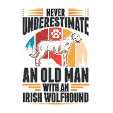 Imagem de Irischer Wolfshund Notizbuch: Irischer Wolfshund Alter Mann Irish Wolfhound / 6x9 Zoll / 120 linierte Seiten