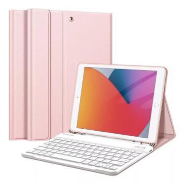 Imagem de Capa Com Teclado Wifi Para Apple iPad 9a 8a 7a Geração 10.2-10.5 Polegadas (Rosa Claro) - POPSHOPE