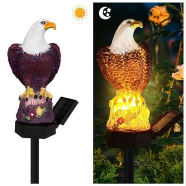 Imagem de Kitnish Luzes Solares de Jardim de Águia, Estátua de Águia, Decoração de Águia, Luz Solar de Jardim, Decoração Externa, Luzes Led de Caminho de Águia, Luzes Solares de Animais, Est (, Marrom)