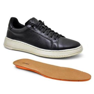 Imagem de KIT Tenis + Calcanheira Classico Sapatenis Paris Elegante Couro Legitimo Confortavel Black-Masculino