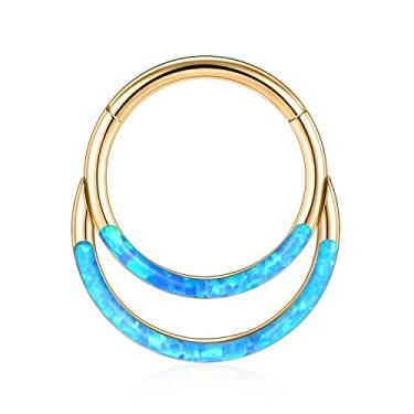 Imagem de AROWRO Brincos Helix Rook Double Open Stack Sleeper Brinco 316L Aço cirúrgico 16G 7 mm 8 mm 10 mm CZ Cartilagem Tragus Piercing Joia Septum Clicker, Metal, outro