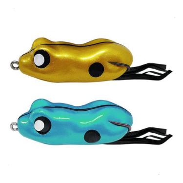 Imagem de Kit 2 Iscas Frog Matadeira Monster Z60 Metalica 6cm 10g Sapinho Traira