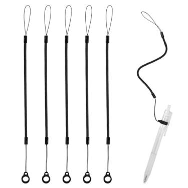 Imagem de 5 peças de cordão elástico, caneta de silicone, cordão retrátil para telefone, caneta stylus para caneta sensível ao toque, anti-perda, caneta espiral de mola a amarrar, caneta de desenho para tela