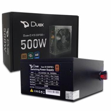 Imagem de Fonte 500W ATX Duex DX 500FSE+, Bivolt Automático, 80 Plus Bronze, PFC