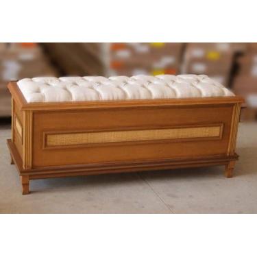 Imagem de Baú para Quarto de Casal Estofado 1,60m - Athenas - Móveis Montanhês