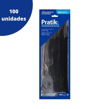 Imagem de Cinta Plástica Abraçadeira Pratik Nylon Diversos Tamanhos 100 unidades