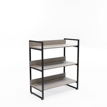 Imagem de Estante Desmontável 3 Prateleiras - Preto e Moca