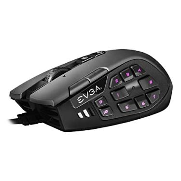 Imagem de EVGA Mouse gamer X15 MMO, 8k, com fio, preto, personalizável, 16.000 DPI, 5 perfis, 20 botões, ergonômico 904-W1-15BK-K3