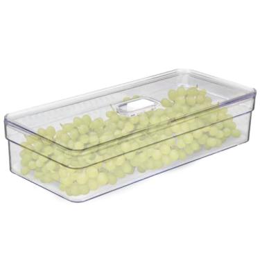 Imagem de Organizador de Geladeira Armario Cozinha 3,6L Acrilico Para Frutas Legumes e Vegetais (Unidade, Tela)