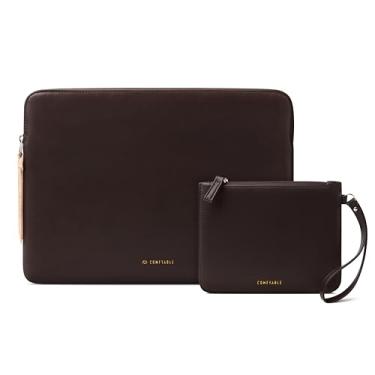 Imagem de Comfyable Capa de couro para laptop com bolsa de acessórios compatível com MacBook Pro M4 2024 de 16 polegadas e MacBook Air M3 2024 A3114 de 15 polegadas (ajuste solto) M2 2023, chocolate