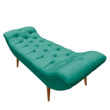 Imagem de Recamier Sofá Calçadeira 1,4 M Realeza (Suede Azul Turquesa)