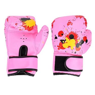 Imagem de Luvas de Boxe para Crianças, Crianças do Treinamento de Perfuração de 2 a 11 Anos Com Fechamento de Loop de Gancho para Meninas Meninas de Couro de PU Respirável (Rosa)