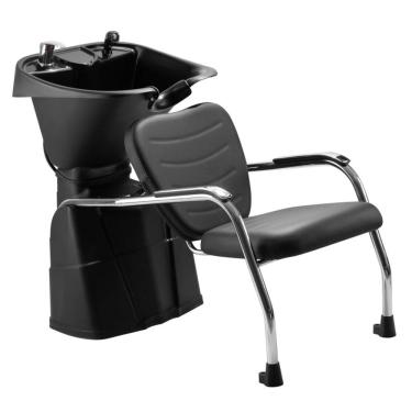 Imagem de Lavatório de Cabelo com Cuba Reclinável Dompel Top Cabeleireiro e Salão de Beleza Preto